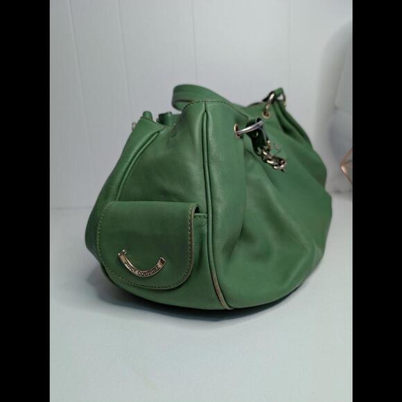 💚 Juicy Couture Green Leather Slouch Bag – Y2K Style - Picture 1 of 9